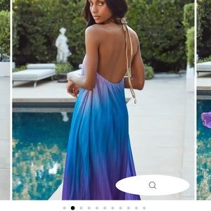Vici Mykonos Pleated Ombre Halter Maxi Dress